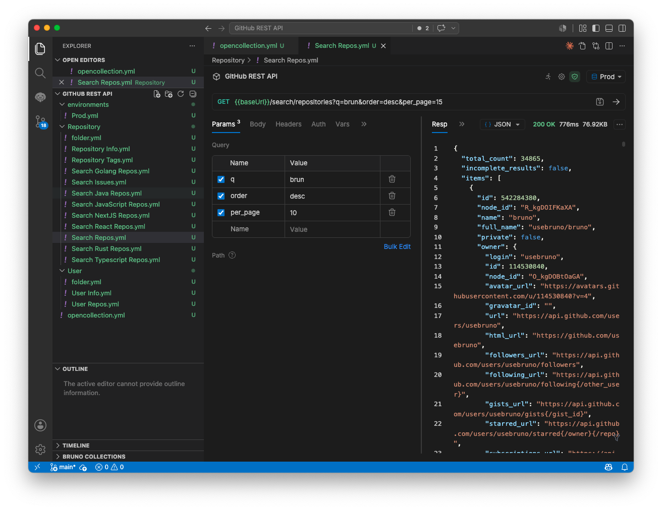 Bruno IDE Extension in VS Code